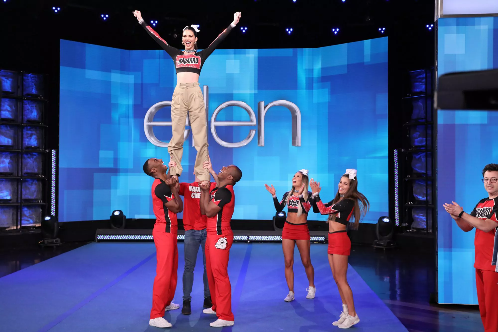 Kendall Jenner Tries Cheer Stunting With Navarro’s Best—Could She Make the Mat?